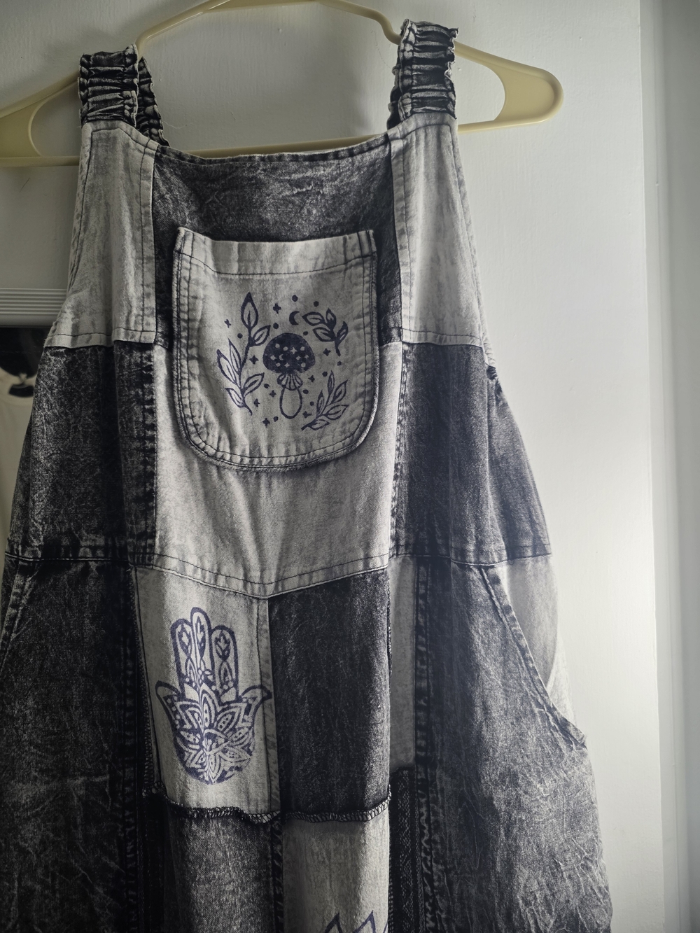 Women's Black & Gray Patchwork Denim Jumper